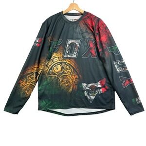 FOX Recing Mexican design multicolor Mens Crew Neck Sweater Size XXL Long sleeve